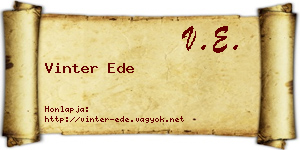Vinter Ede névjegykártya
